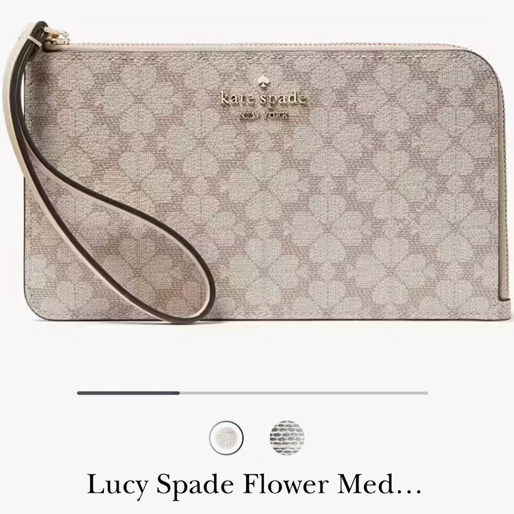 Kate Spade Cream Wristlet Clutch with Signature Design